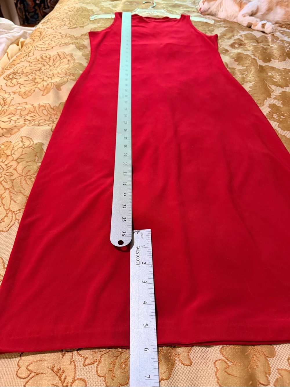 Norma Kamali Sleeveless Red Knit Midi Dress - Classic Fitted Stretch, Sz S - Picture 15 of 15